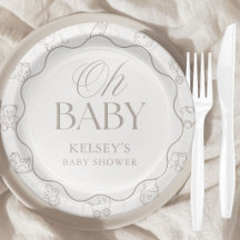 Beige Elegant Oh Baby Könsneutral Bröllusdusj