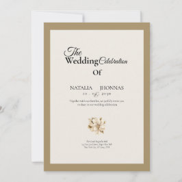 beige elegant rose formal wedding invitations inbjudningar