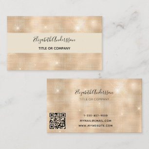 Beige elegant skriptkod qr visitkort