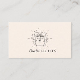 Beige Elegant Soy Handmade Candle Visitkort