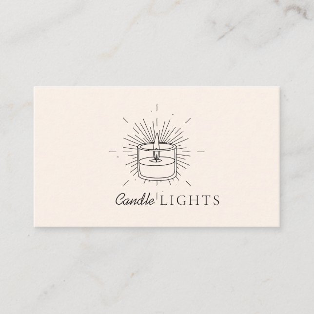 Beige Elegant Soy Handmade Candle Visitkort (Framsida)