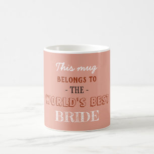 Beige Elegant Världens Bästa Bröllopspresent Till Kaffemugg