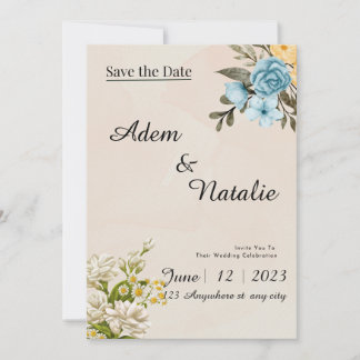 Beige elegant Wedding Card Inbjudningar