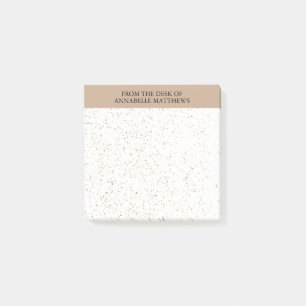 Beige-Eleganten från Namn Monograms skrivbord Post-it Block