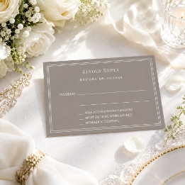 Beige elfenbensbröllop svar RSVP Anteckningskort