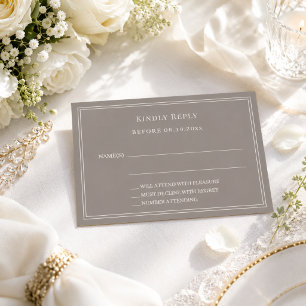 Beige elfenbensbröllop svar RSVP Anteckningskort