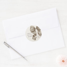 Beige Elfenbensfärgad Båge Baby Shower Tack Runt Klistermärke