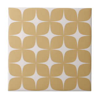 Beige & Elfenbensvit Mid-Century Modern Vintage Ge Kakelplatta