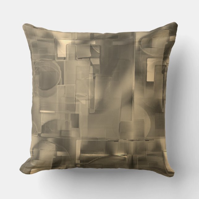 Beige eller khaki image lagrar och en svag väggton kudde (Framsida)