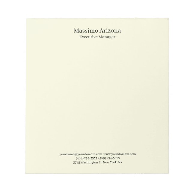 Beige Enkel Omtänksamsam Modern Minimilpost Anteckningsblock (Framsida)