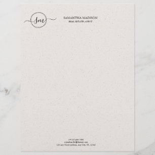 Beige Estetisk Modern Kalligrafi Fastigheter  Brevhuvud