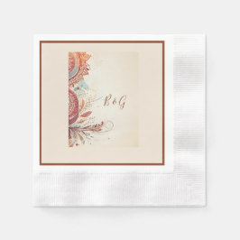 beige etnisk bröllop pappersservett