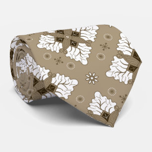 Beige etniskt damast batik sömlöst mönster slips