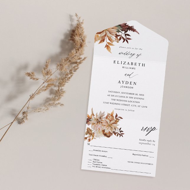 Beige Fall Blommigt Bröllop (Skapare uppladdad)