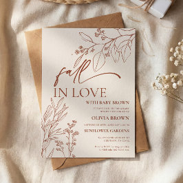 Beige Fall in Love Baby Shower-inbjudan Inbjudningar