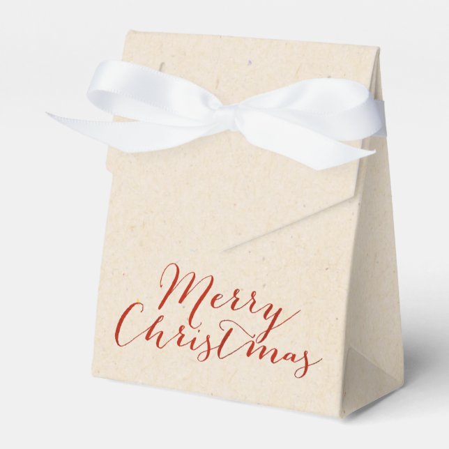 Beige falsk kartong julklappspåse presentaskar (Framsidan Sidan)