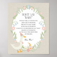 Beige Fånig Goose Blommigt Gingham Dont say Baby