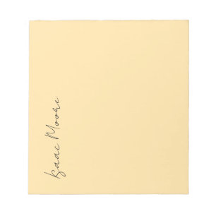 Beige Färg Enkel Elegant Skrift Kalligrafi Namn Anteckningsblock