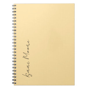 Beige Färg Enkel Elegant Skrift Kalligrafi Namn Anteckningsbok