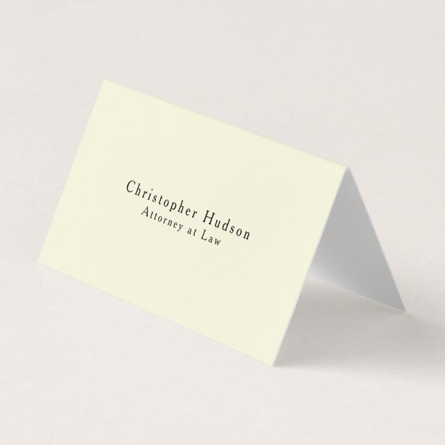 Beige Färg Enkel Omtänksam Minimalistisk Visitkort (Framsida)