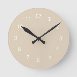 Beige Färg Kamel Varm Neutralt Minimalistisk Desig Rund Klocka