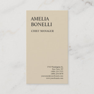 Beige Färg Modern djärv, minimalistisk Professione Visitkort
