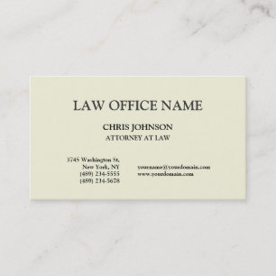 Beige Färg Trendig Attorney at Law Affärskort Visitkort