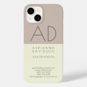 Beige Färg Trendig Lodrät Monogram minimalist