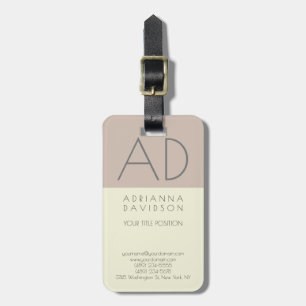 Beige Färg Trendig Lodrät Monogram minimalist Bagagebricka
