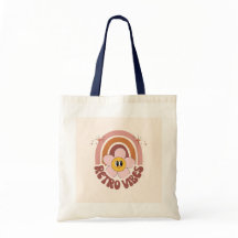 Beige Färgglad Retro Toteväska | Vintage Toteväska