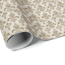 Beige Fleur De Lis Wrapping Papper
