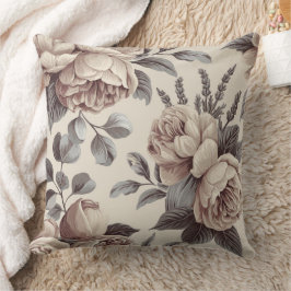 Beige Flowers Kudde