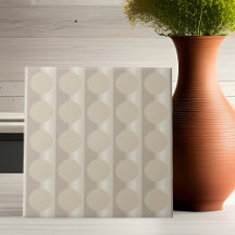 Beige Flytande Circles Ceramic Tile