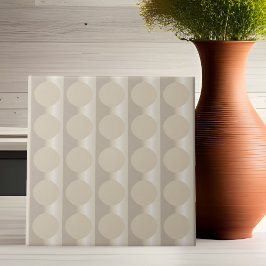 Beige Flytande Circles Ceramic Tile Kakelplatta