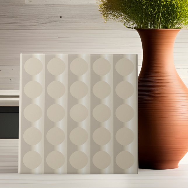 Beige Flytande Circles Ceramic Tile Kakelplatta (Skapare uppladdad)