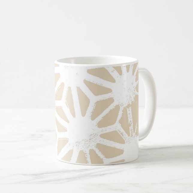 Beige geometric mönster kaffemugg (Framsida höger)