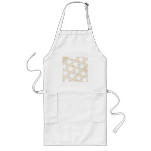 Beige geometric mönster långt förkläde
