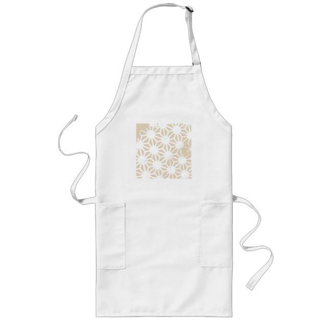 Beige geometric mönster långt förkläde (Framsidan)