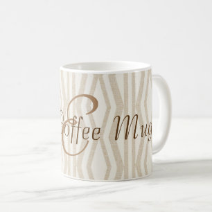 Beige Geometric Mönster Monogram Bra Coffee Mugg