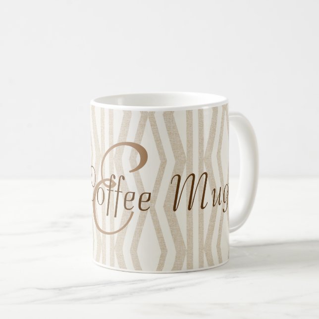 Beige Geometric Mönster Monogram Bra Coffee Mugg (Framsida höger)