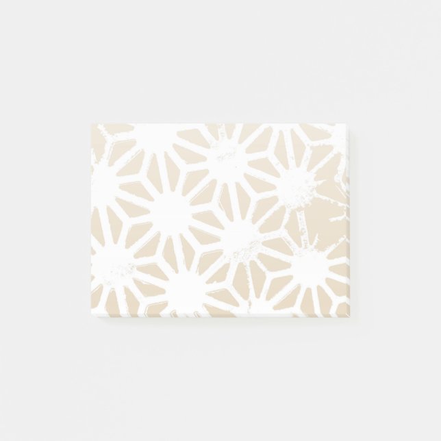 Beige geometric mönster post-it block (Framsida)