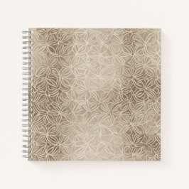 Beige geometrisk blomstermönstrad platta