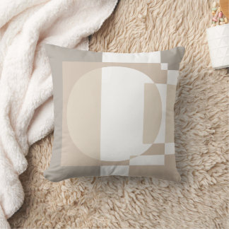 Beige Geometriska Block – Enkla och Slick Kudde