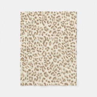 Beige Gepardtryck Fleecefilt