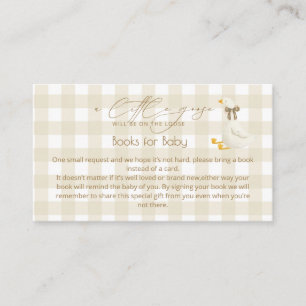 Beige Gingham Little Goose-böcker för baby Tilläggskort