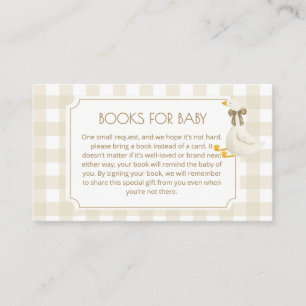 Beige Gingham Little Goose-böcker för bebisar Tilläggskort