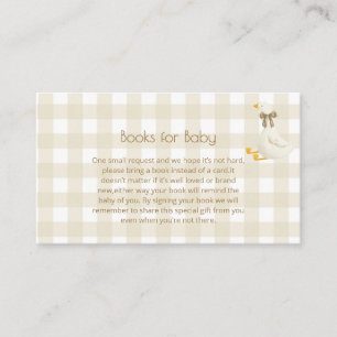 Beige Gingham Little Goose-böcker för bebisar Tilläggskort