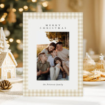 Beige Gingham Play Photo God jul Helgdag