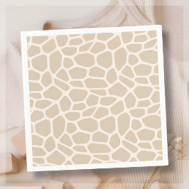 Beige Giraffe Animal Print Pappersservett