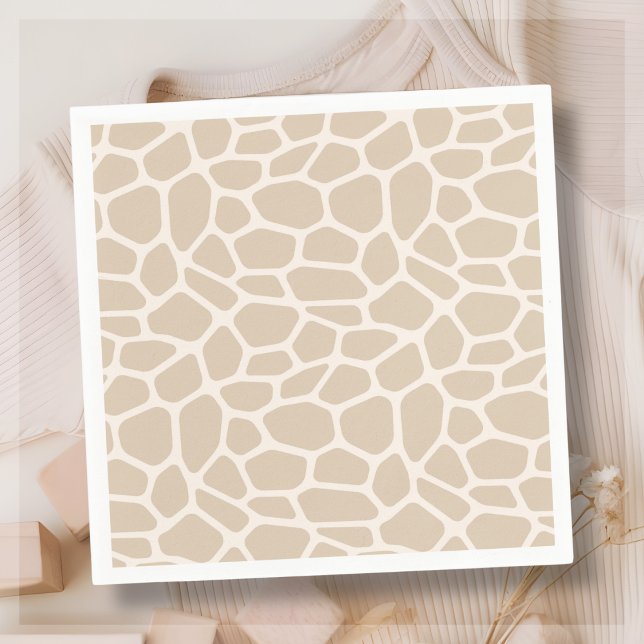 Beige Giraffe Animal Print Pappersservett (Skapare uppladdad)